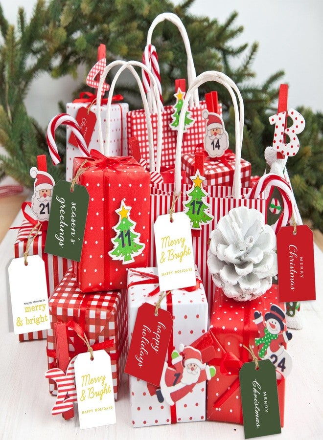 Yoshiky Christmas Gift Tags for Presents- 48 Pcs Beautiful Modern Merry Christmas Name Paper Labels with String Attached Stickers, Xmas Holiday Gift Tag Vintage - Image 5